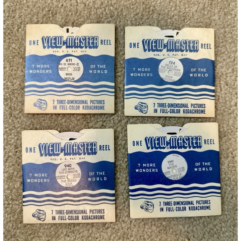 Huge Lot View-Master Lot w Viewer + 30+ Reels National Parks Travel Popeye Vtg